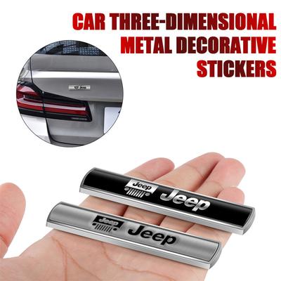 1pc Car Metal Logo Long Stickers Body Rear Trunk Decoration Sticker Accessories For Jeep Renegade Patriot Wrangler Gladiator Jk Lpdv0