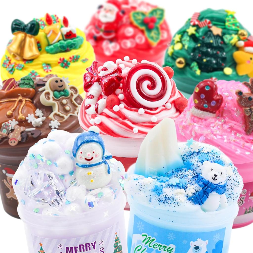Slime Advent Calendar 2025 , Countdown Calendars 24 Days of Surprises with Slime Kit Funny Gifts for Kid,3.4.5.6...