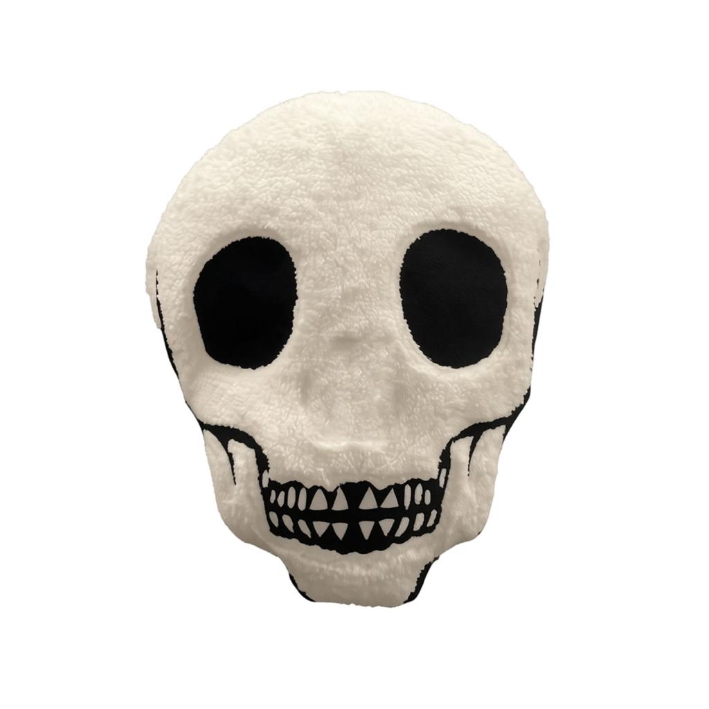 40CM Skull Shaped Plush Pillow Soft Stuffed Cushion Decorative Halloween Skull Head Plush Toy for Home Office Car Sofa