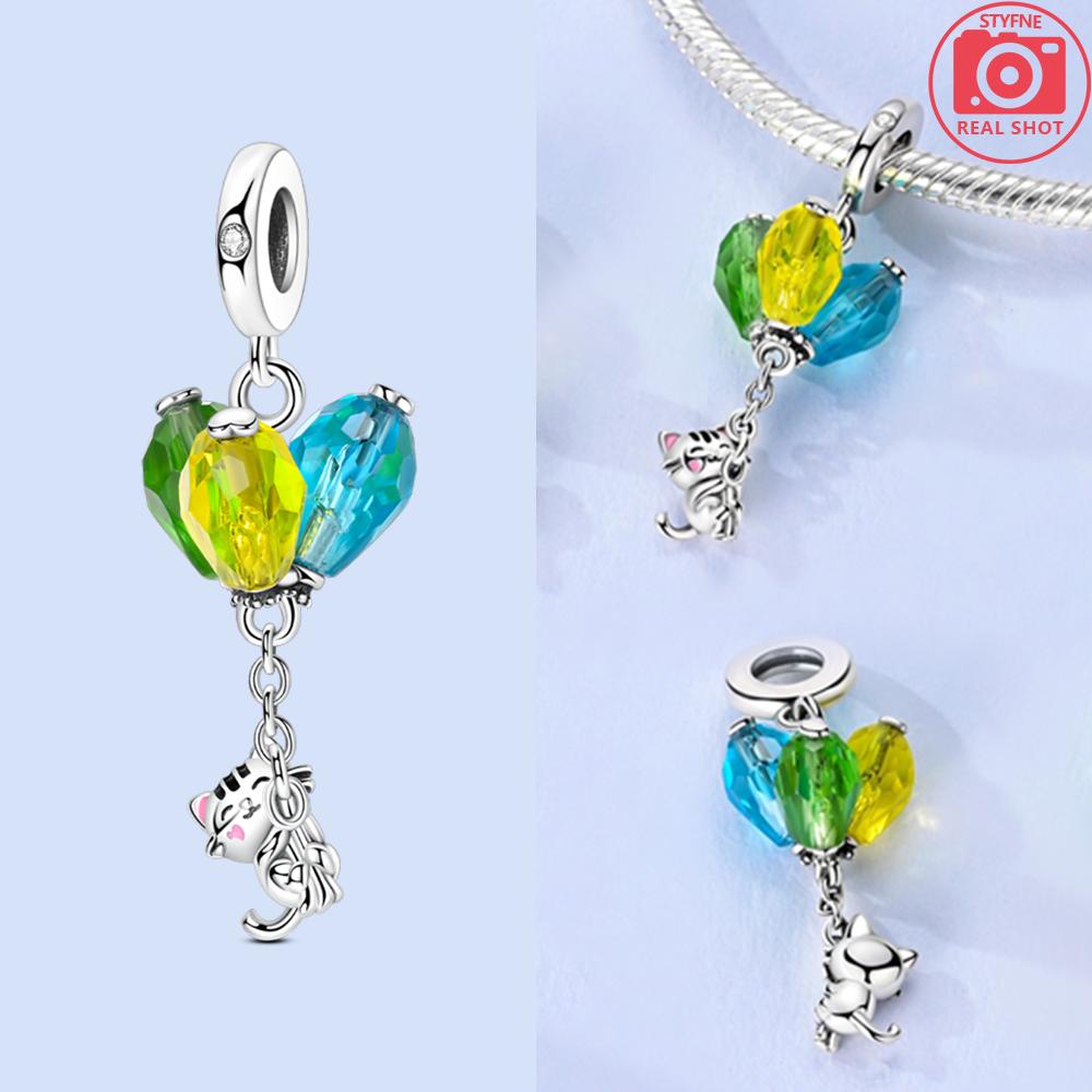 Cactus Avocado Pendant Diy Green Series Tree Charm Copper Beads Fit Original Bangle Charms Bracelet Women Jewelry