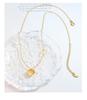 Blogger's Double Peach Heart Necklace: 18K Gold-Plated Titanium Steel Clavicle Chain P221