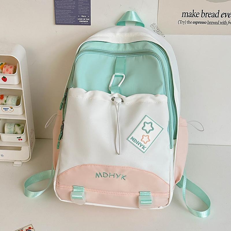 School bag children, elementary school students, girls, junior high school students, cute high school, high value, contrasting color backpack
