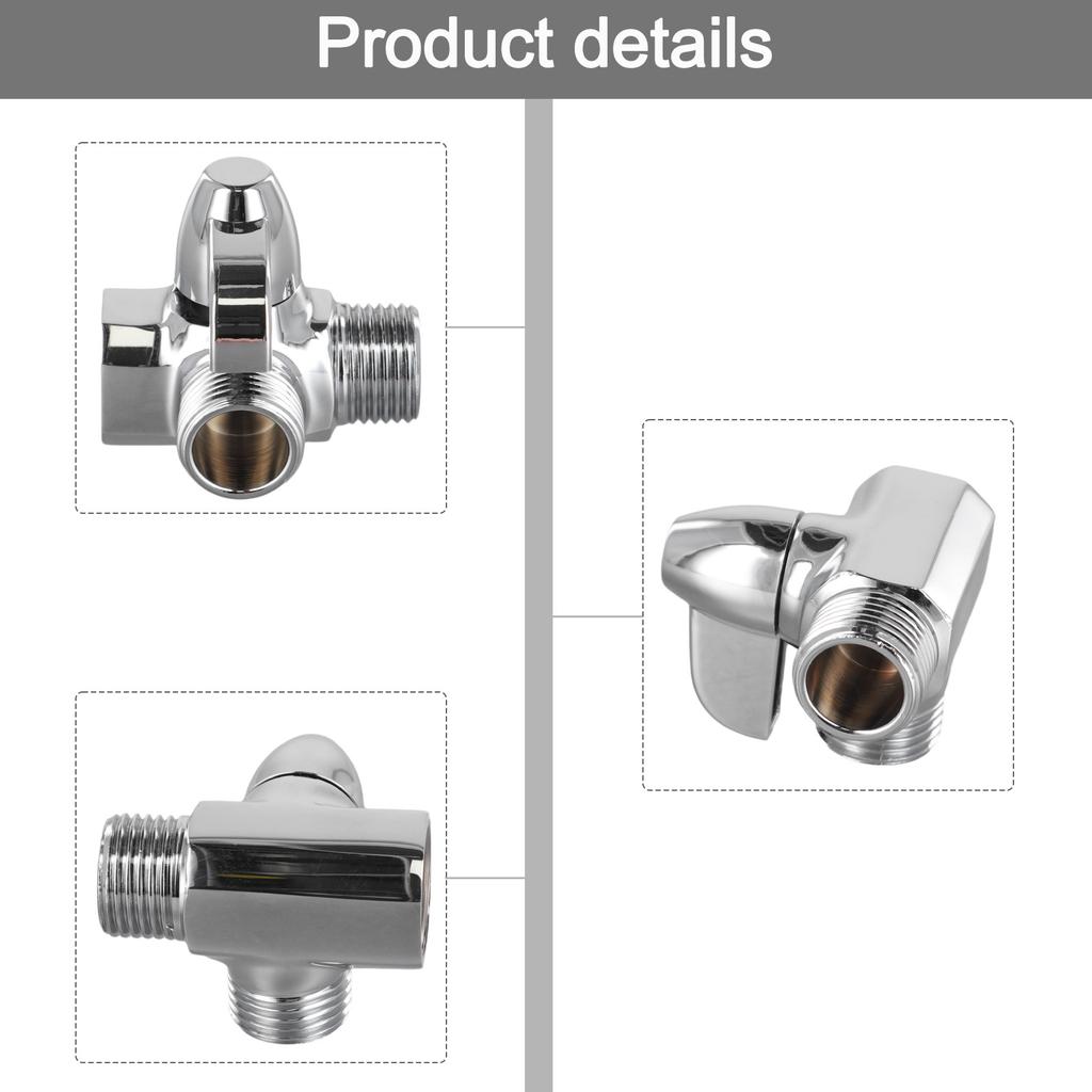 Faucets Fixtures Garden Diverter Valve 1 X G1/2 Inch Plating T Shape Three Way Wall-Mount Practical Replacement