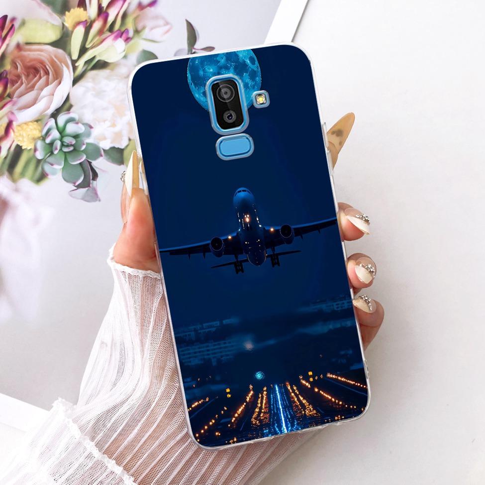 Clear Cover For Samsung J8 2018 Case SM-J810G Cute Cat Fashion Butterfly Funny 2D Painted Casing For Samsung Galaxy J8 2018