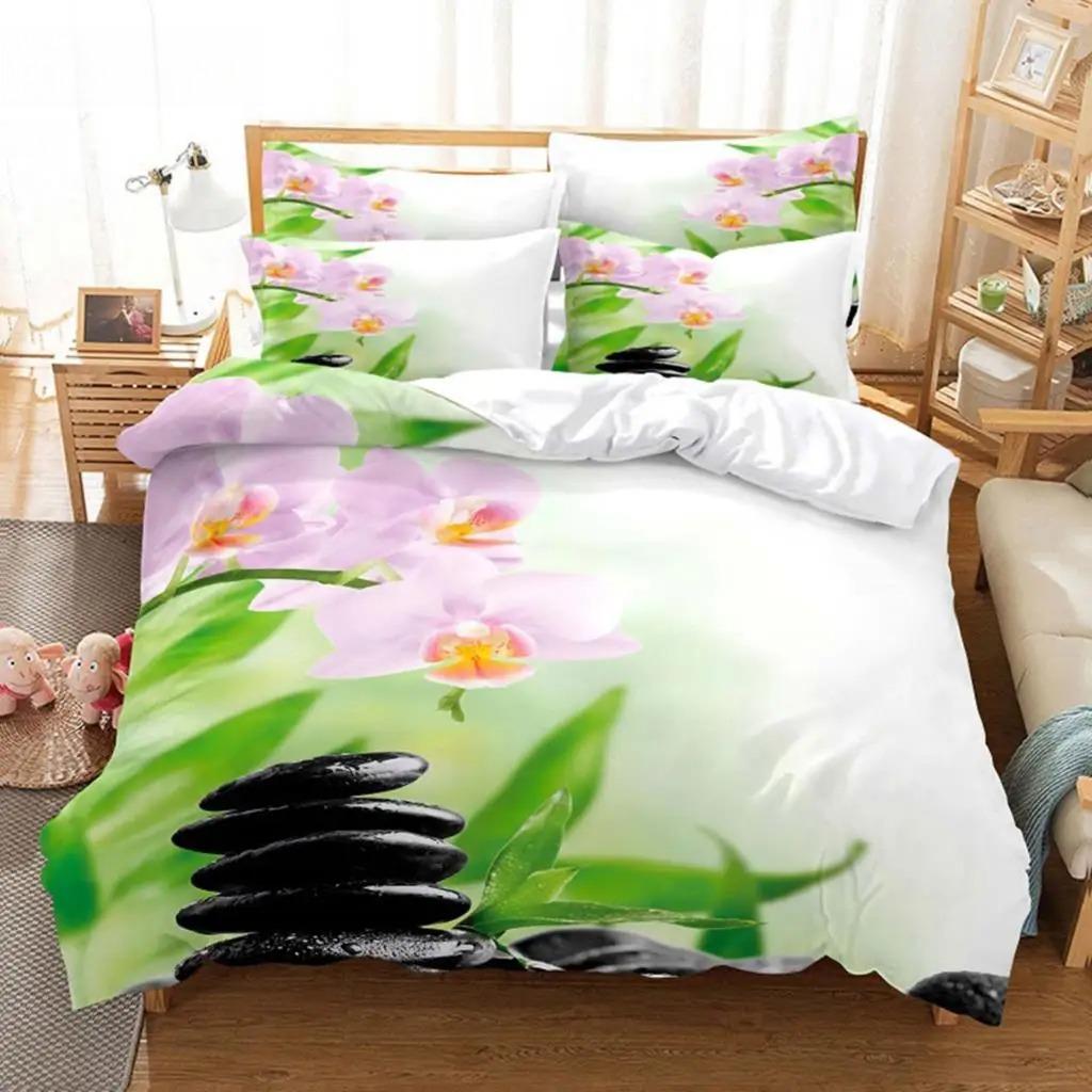 Flower Duvet Cover Bedding Set Quilt Case Linens King Queen Full Size 3D Print Pillowcase Single Twin Bed 240x220 260x240