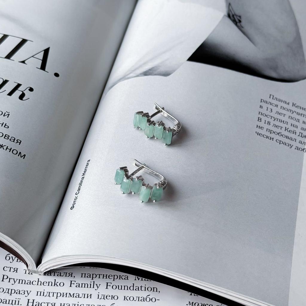 Silver Earrings with Natural Emerald 2.55ct (2151081)