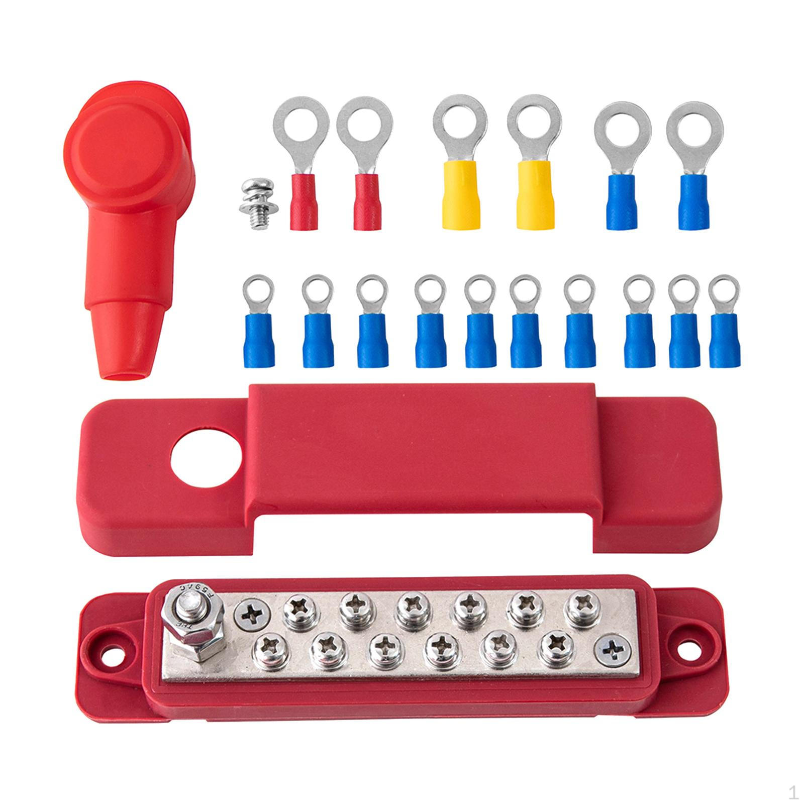 

12-контактный блок распределения питания, шина 48 В, аксессуары для замены, простая установка красный