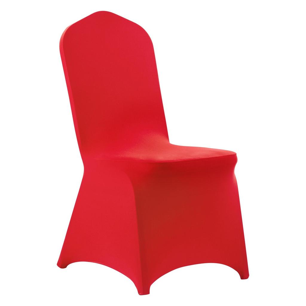 50 Pcs Red Chair Covers, Polyester Spandex Chair Cover, Stretch Slipcovers for Wedding Party Dining Banquet Flat-Front Chair Covers, Fits Chair