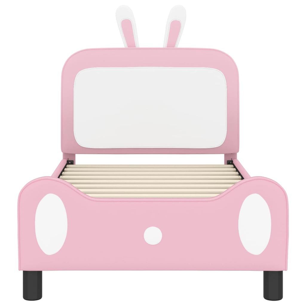Kids Bed Frame with Headboard Pink 80 X 160 Cm PU