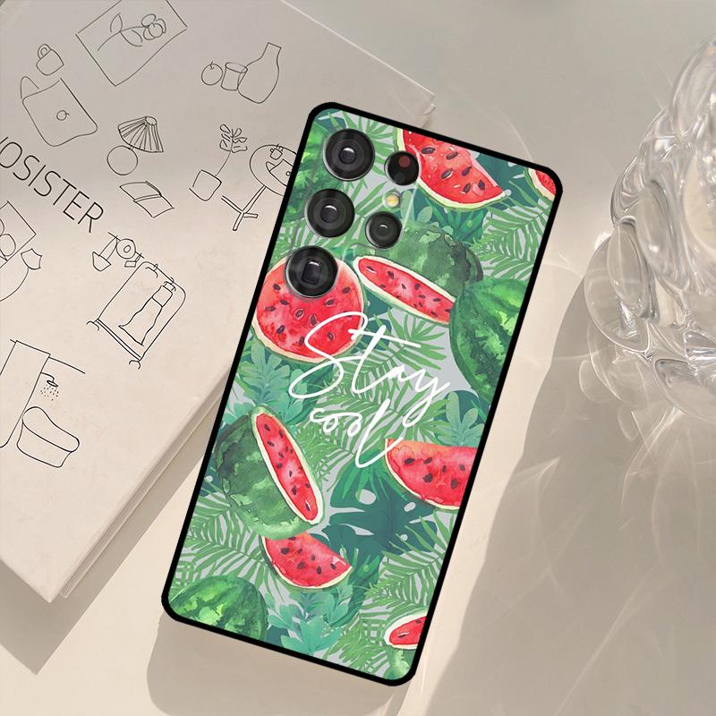 Summer Fruit Watermelon Case For Samsung Galaxy S23 S21 S22 Ultra S20 FE S8 S9 S10 Plus Note 10 Note 20 Ultra Cover