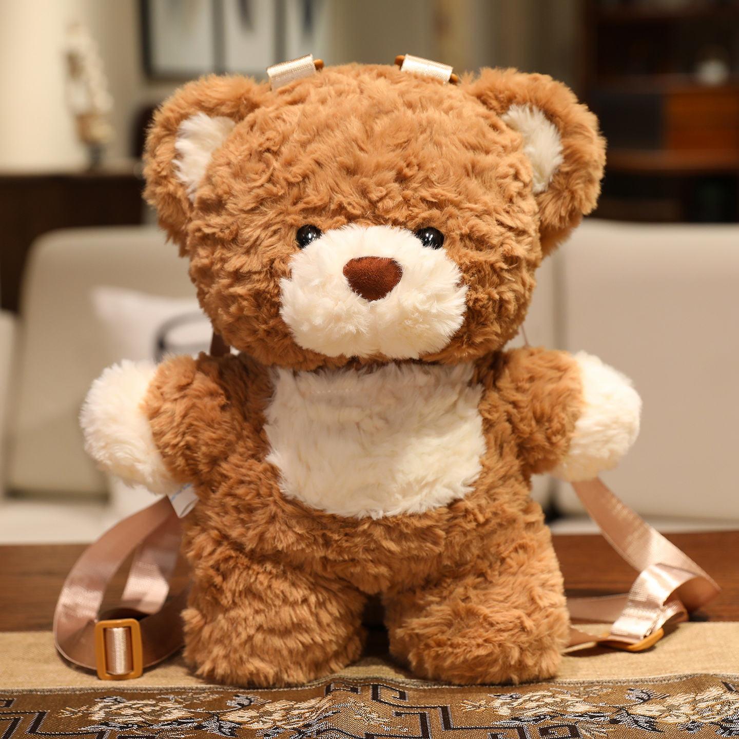 

Cartoon Bear Bag Plush Toy Doll Teddy Bear Doll Girl Backpack Messenger Bag Soothing Rag Doll 35cm（0.3kg）