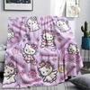 1PC Sanrio Pink Print Flannel Blanket, High quality All Seasons, Home Decor, Warmth and Comfort, Perfect for Christmas Gifts