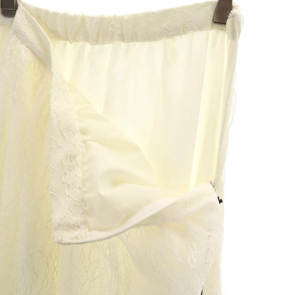 Unused Diagram Long Length Lace Tulle Skirt 36 White System Women Used