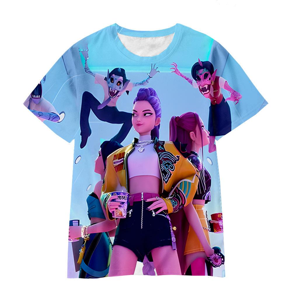 

Дитяча повсякденна модна вільна футболка з 3D-цифровим друком, анімаційний мультфільм 170