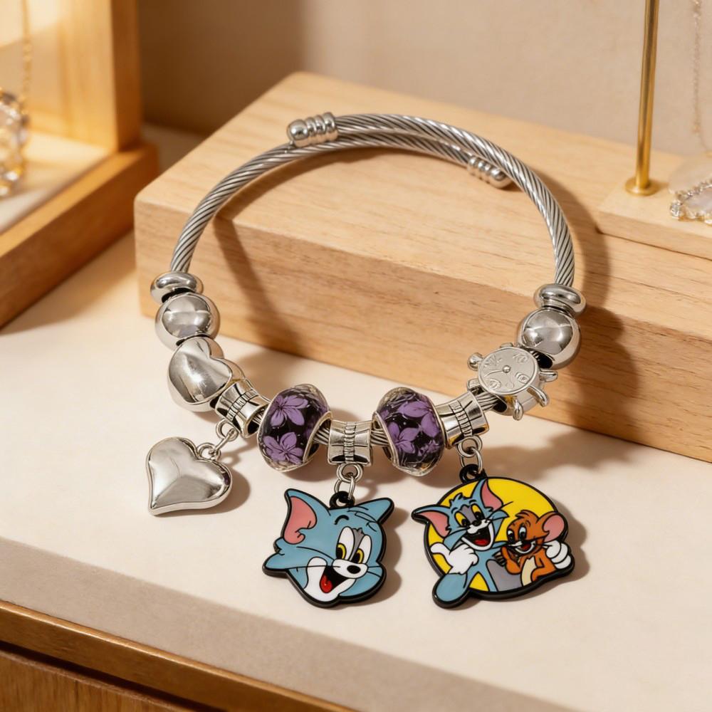 Tom And Jerry Cartoon Character Zinc Alloy Bracelets For Men And Women