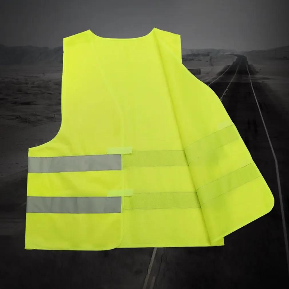 Car Reflective Safety Vest High Visibility Yellow for Traffic Running Cycling Outdoor Sports