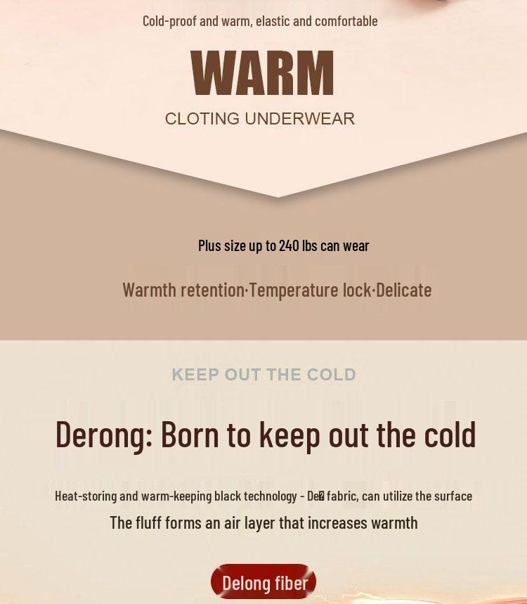 Men's Luxe Fleece-Lined Lambswool Thermal Set for Autumn-Winter