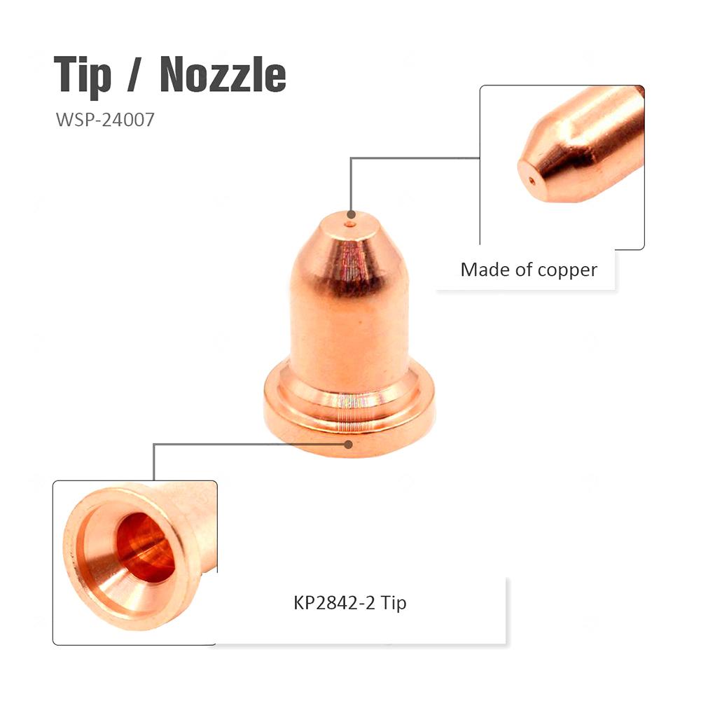 20pcs Plasma Cutter Electrodes KP2842-1 Tips KP2842-2 For LC25 Torch Plasma Cutter Accessories Welding Tool Electrode Nozzle Tip