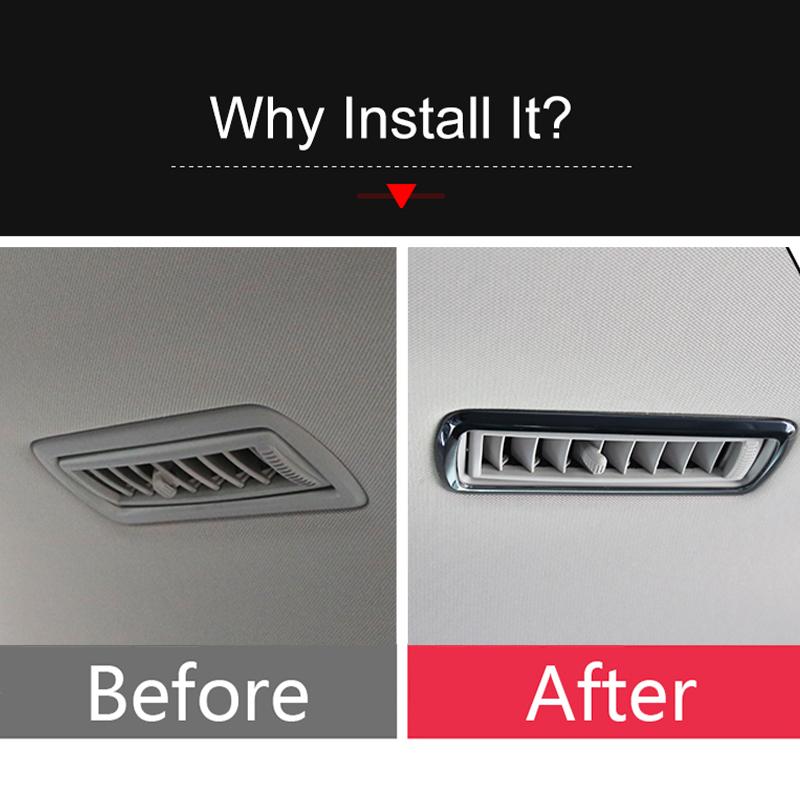 For Toyota Highlander XU70     2024 Hybrid Stainless Steel Car Internal Roof Vent Frame Cover Trim Stickers