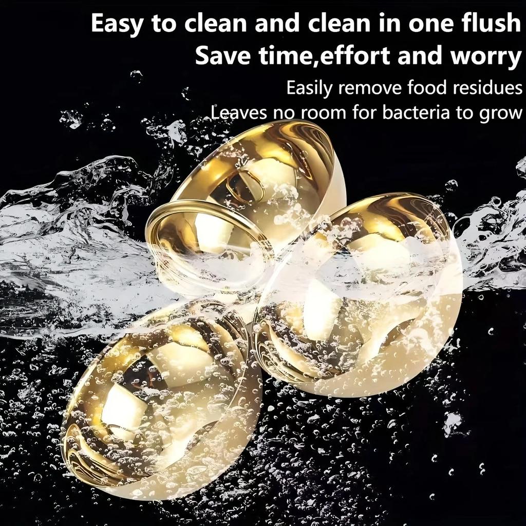 Boles de Acero Inoxidable para Servir de 3 Compartimentos Pulido Espejo Platos Divididos para Snacks Comida Fiesta Hogar Cocina Comedor Contenedores de Comida