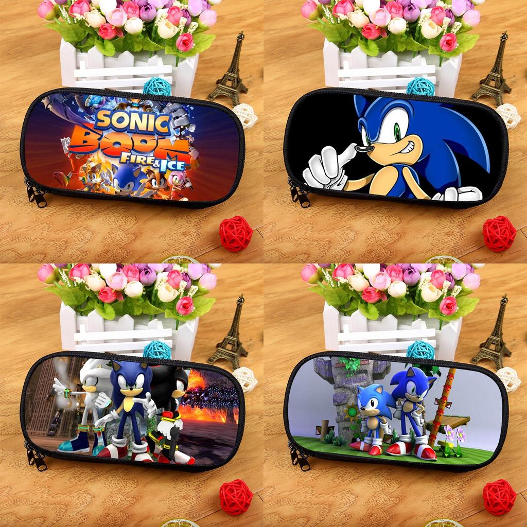 Sonic The Hedgehog Large Capacity Pencil Case With Nylon Material For School Supplies