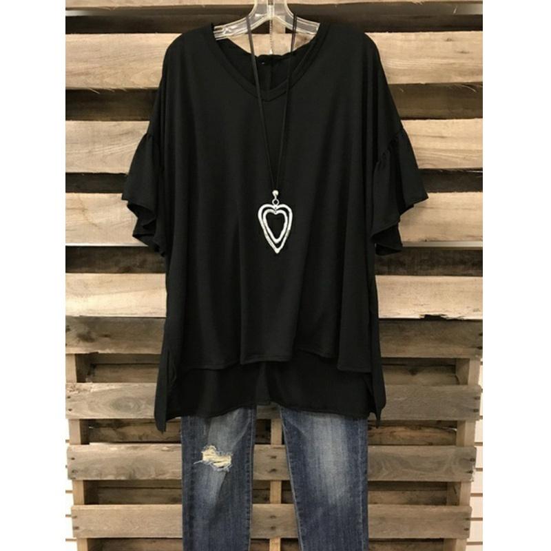 Premium Quality Women Summer V Neck Loose Tops For Effortless Casual Style