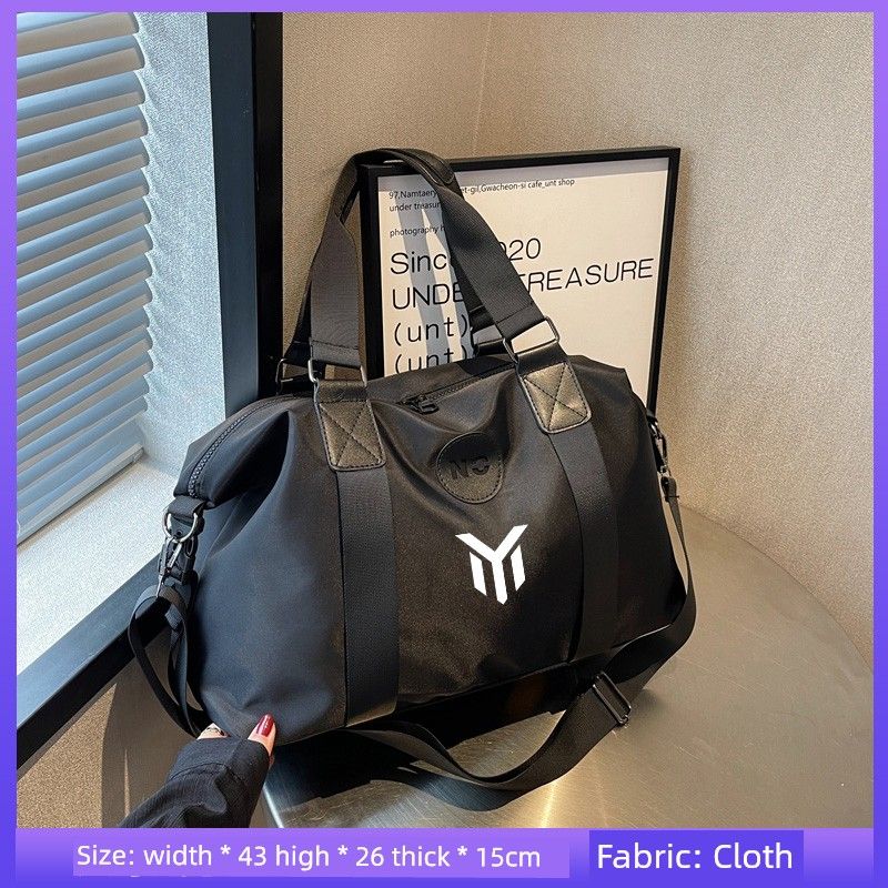 

Nyck Joint Name Trendy Brand Shoulder Bag Travel Travel Large Capacity Men s and Women s Satchel Pending Storage Luggage Bag Gym Bag 1110-Black Upgrade