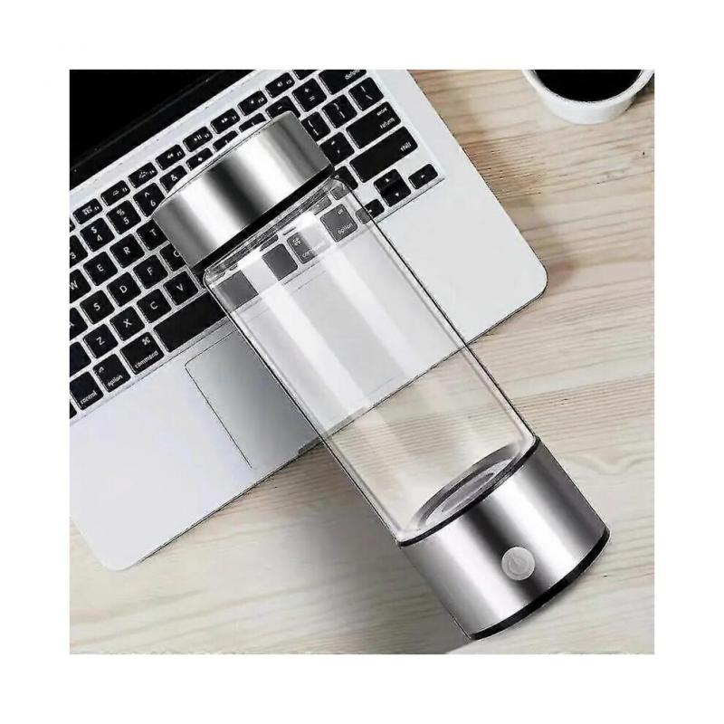 (Silver)Glass Rich Hydrogen Water Cup Large-Capacity Sports Water Bottle for Camping Hiking
