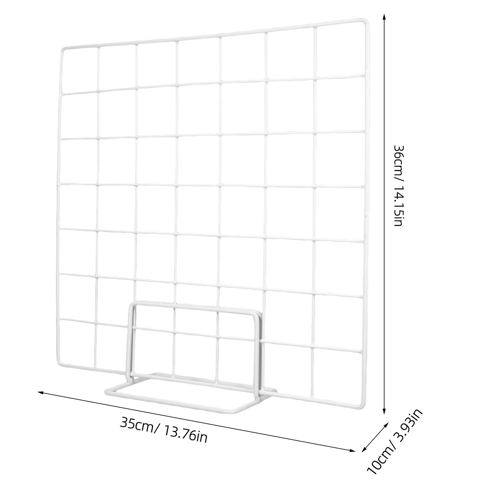 

Metal Wire Grid Panel Display Rack Desktop Photo Jewelry Hanging Show Retail Vendor Organizer белый