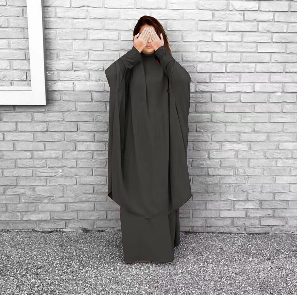 New 2022 Solid Color Swing Dress Robe Set