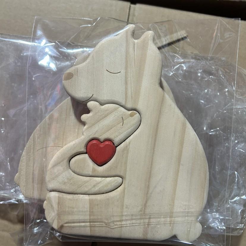 Wooden Puzzle Mother Bear Cub Set DIY Craft Decor Mother s Day Gift