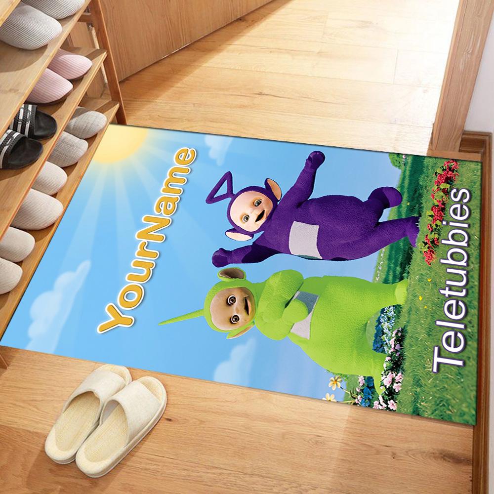 Teletubbies Personalized Text Area Rug Design for Entryway Kitchen Hallway Bedrooms Antislip Carpet Decorate Offices Birthday/Christmas Gift
