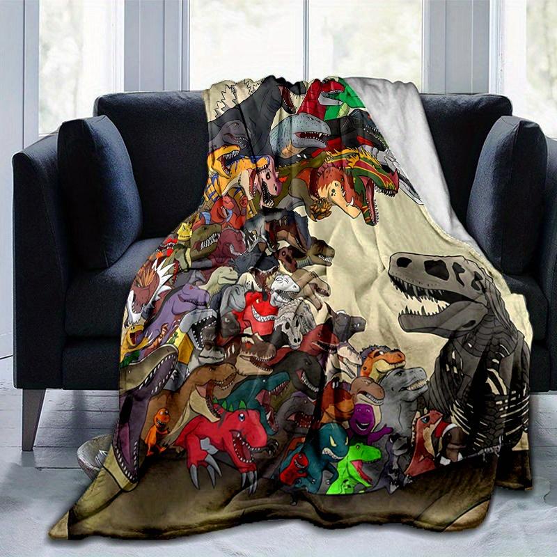 1 Stück Verschiedene Dinosaurier-Decke Weiche Überwurfdecke für Raumdekoration, Perfektes Geschenk, Wohnzimmer, Reisen, Camping, Auto-Decken