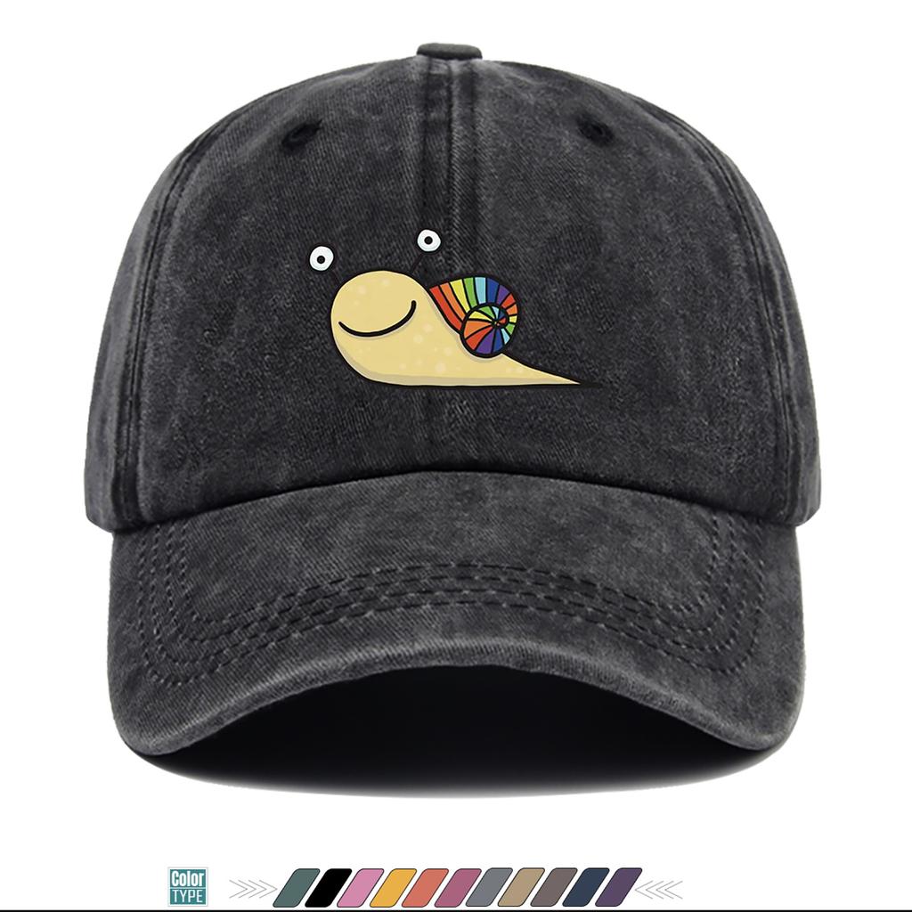 Pc Regenbogen Schnecke Cartoon Druck Baseballkappe Niedliches und Lustiges Design Trendige Modekappe für Unisex und Damen Verstellbare Größe Street