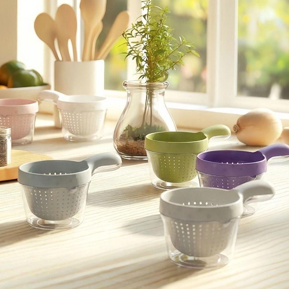 Plastic Double Drain Basket with Handle Detachable Fruit Washing Basket  Household