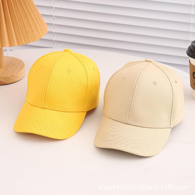 Plain baseball cap for men, women, babies, and children, solid color, duckbill brim