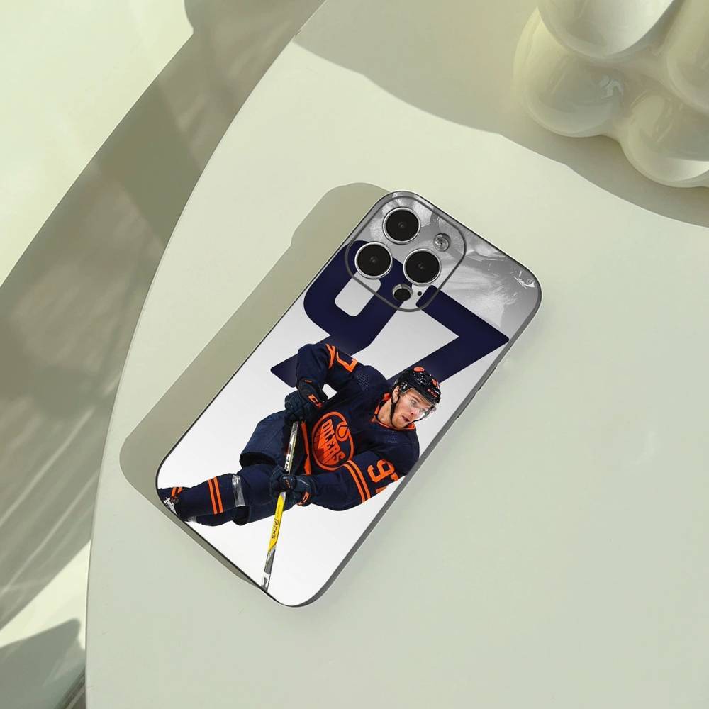 Ice Hockey C-Connor McDavid Phone Case For iPhone 17,16,15,14,13,12,11 Pro Max,16/15/14Plus,XS Soft Black Cover