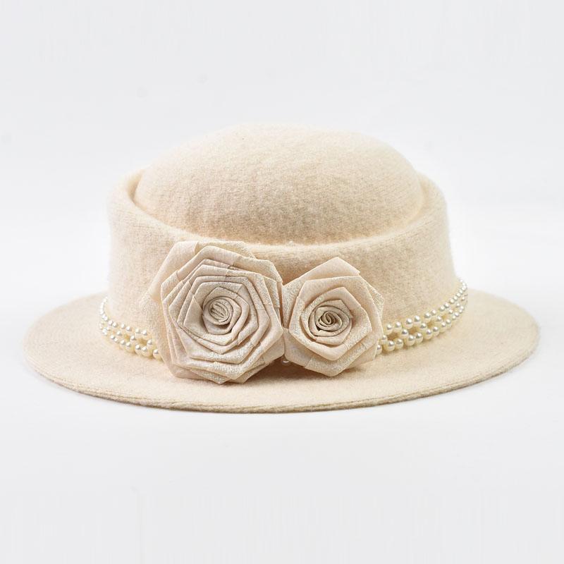 Women’s Elegant Wool Fedora Hat Autumn Winter Warm Knitted Hat Hepburn Style Party Formal Top Hat