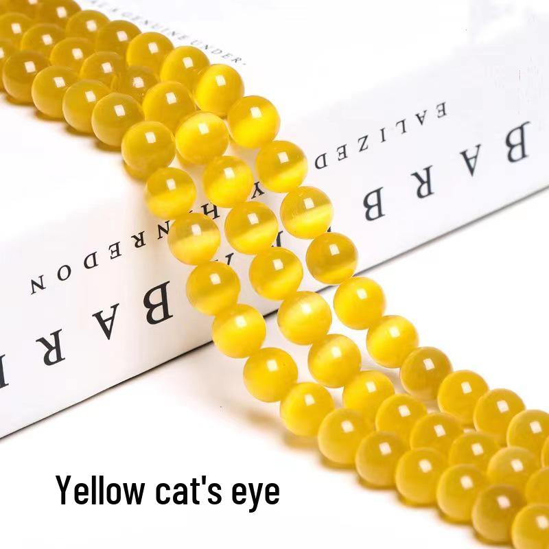 Cat's Eye Stone Jewelry Accessories: Loose Round Beads for DIY Stringing