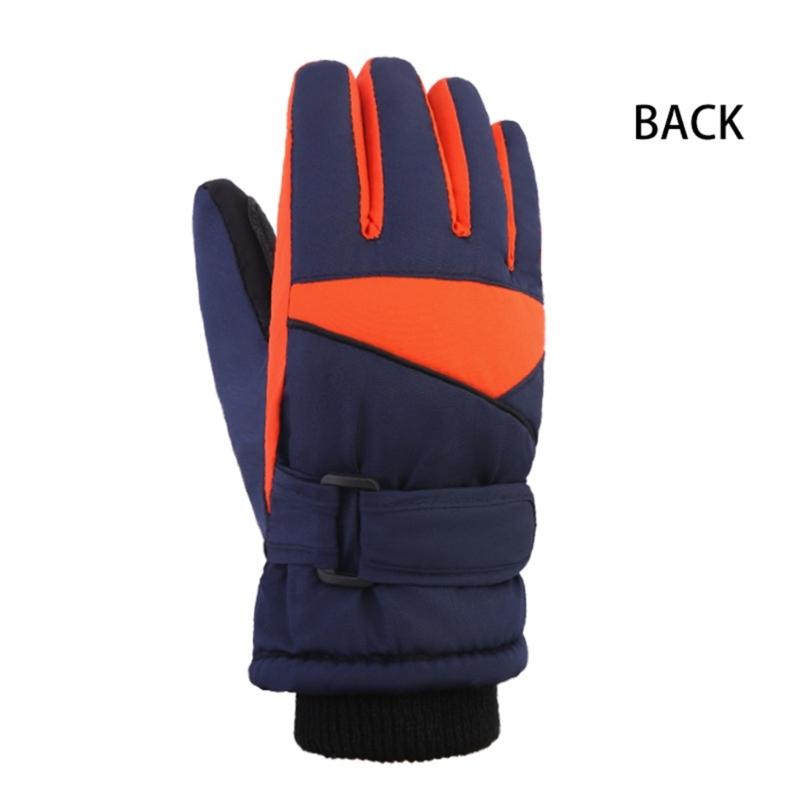 Children's Insulated Snow Gloves Waterproof Thickened Cuffs Hand Cover Warm Winter Sports Mittens for Boys and Girls