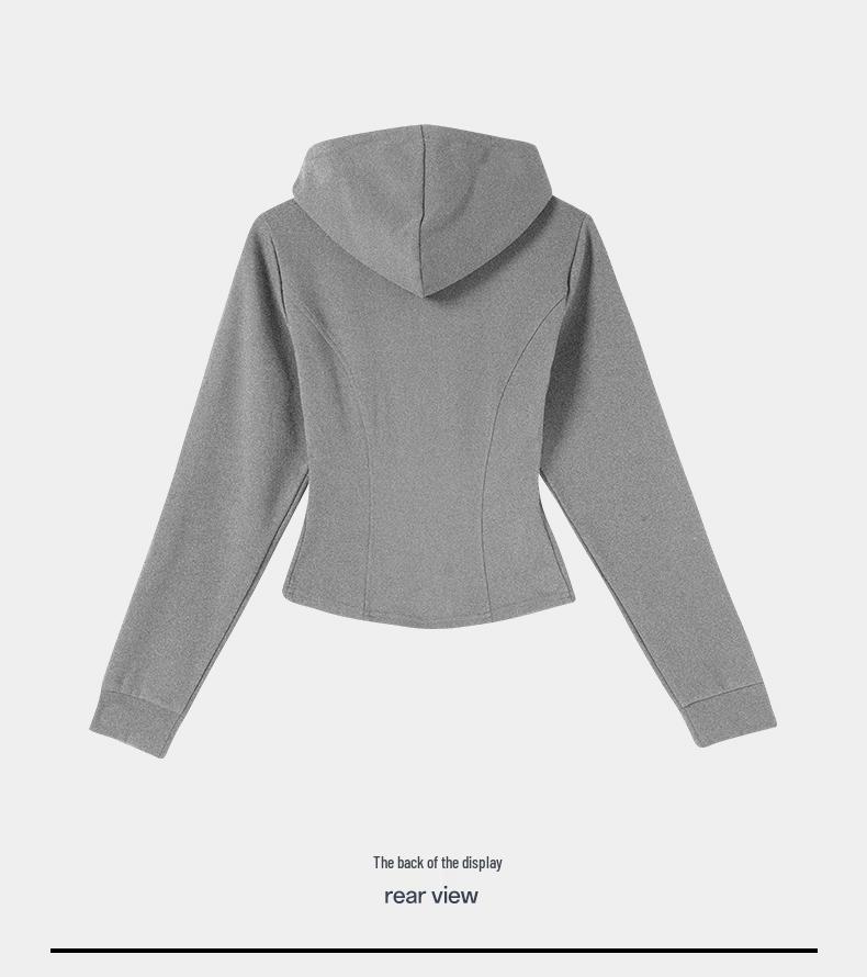 American Retro Classic All-Cotton Slim-Fit Hooded Windproof Sweatshirt Jacket for Autumn/Winter Running