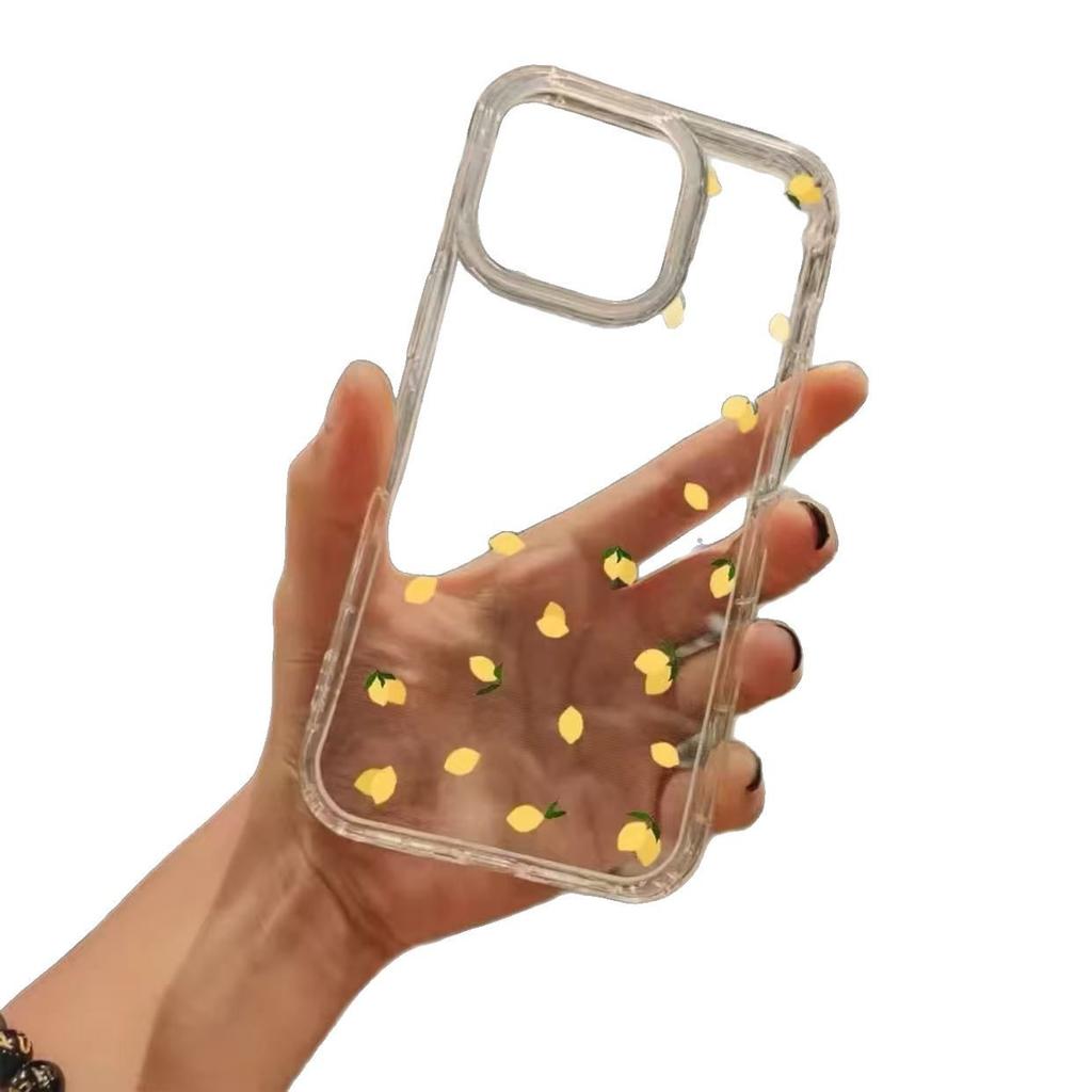 Ins Full Screen Small Yellow Flower iPhone15/16Promax Mobile Phone Case Is Suitable for Apple 14 Large Hole 13 Transparent 12