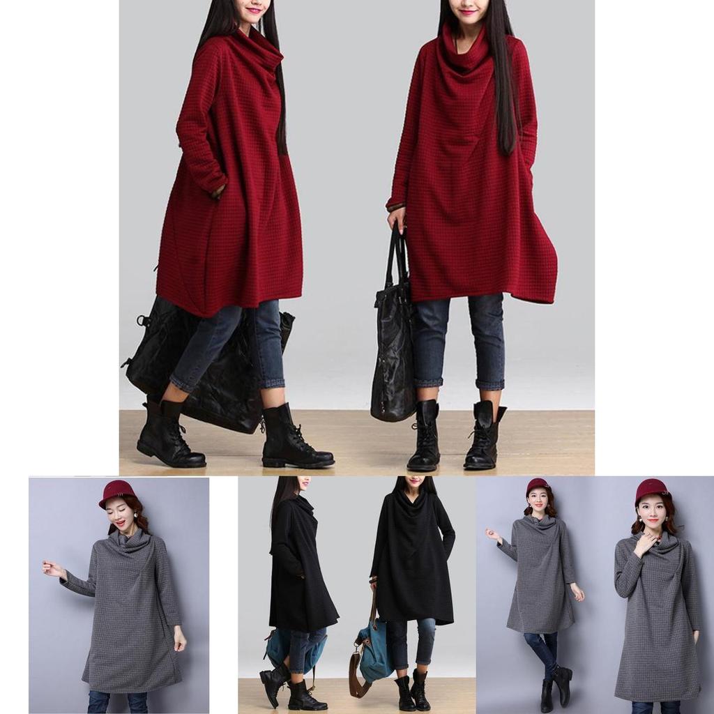 Premium Quality Women's Fashion Casual Elegant Solid Color Long-sleeved Dress Ideal For Every Occasion