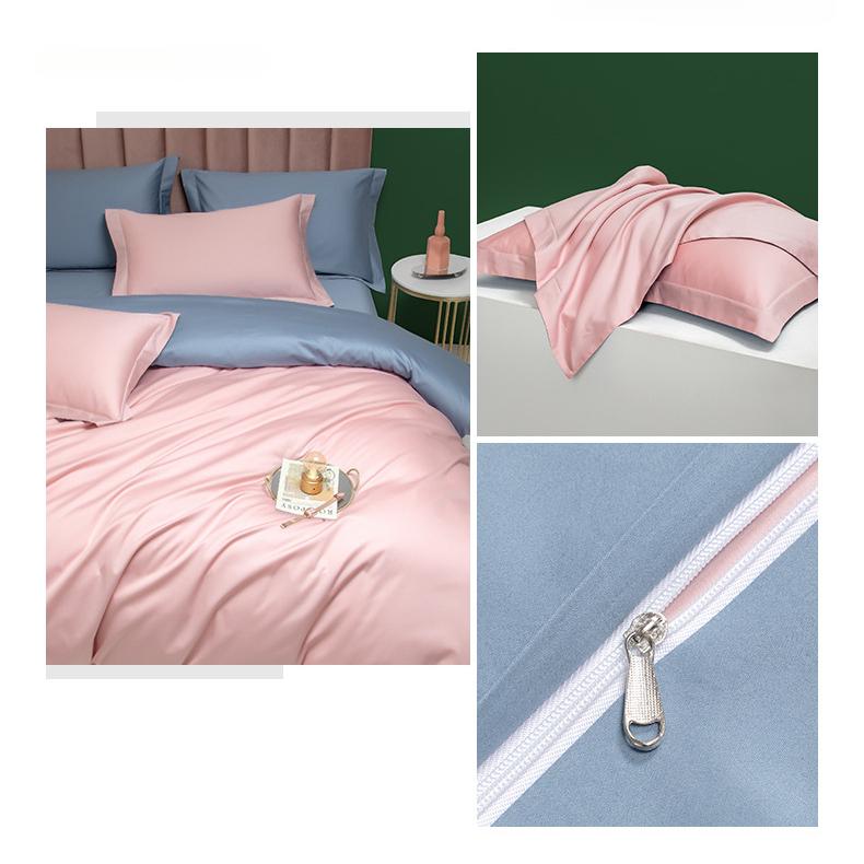 High-end Four-piece Set, Type A 100-count Long-staple Cotton Solid Color Four-piece Duvet Cover