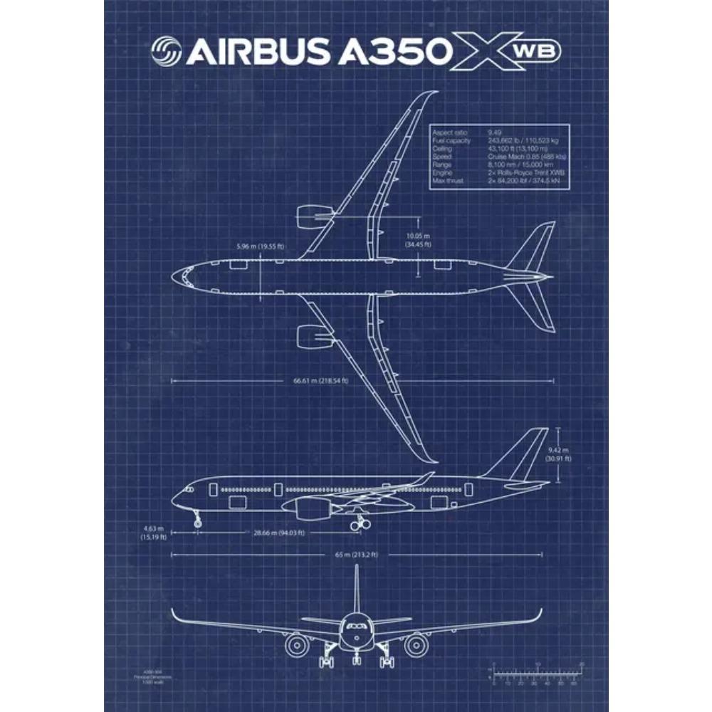 Air Force Flugzeug Airbus A-340 B-747 Patentdrucke Flugzeugposter Kampfflugzeug Blaupause Leinwandgemälde Wandkunst Bilder Heimdekor