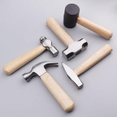 Durable Wooden Handle Hammer High Carbon Steel Round Head Hammer Mini Hammer  Small Repairs