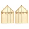 2 Wooden House Shelves with Clothespins 19 X 28 Cm