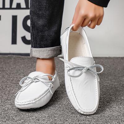 Men Loafers Soft Moccasins High Quality Spring Autumn Genuine Leather Shoes Men Warm Flats Driving Shoes