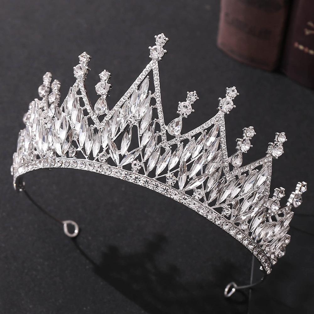 Nouveau diadème en cristal blanc accessoires de mariage couronne de mariée couronne de princesse baroque haut de gamme bandeau de pierres précieuses