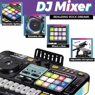 Brinquedos de Controlador de Mixer de DJ de Simulação para Crianças Multifuncional Efeitos Musicais Jogo Eletrônico de Aprendizagem Presente de Aniversário para Crianças